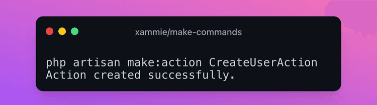 Extended make commands in laravel